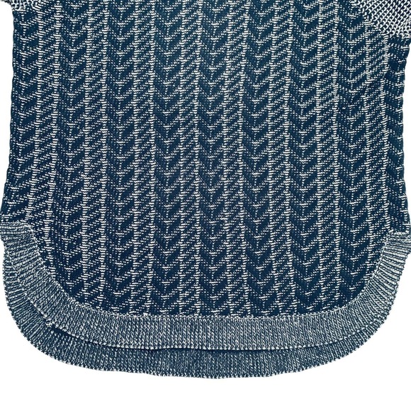 French FDJ Collection Womens Blue White Color Block Turtleneck Sweater Sz Medium - Picture 8 of 9